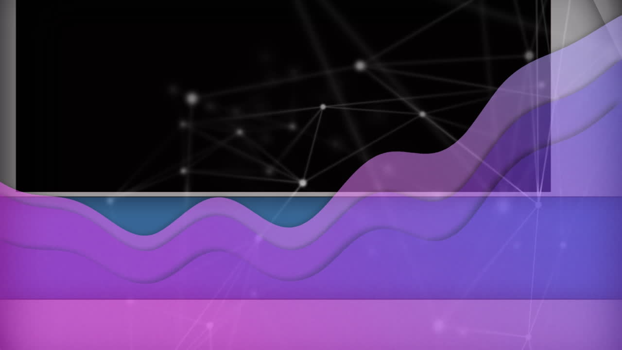 animación de la pantalla digital y la red de conexiones