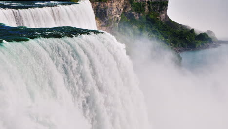 Streams-Of-Water-On-The-Background-Of-Rocks---Niagara-Falls-A-Popular-Place-For-Visiting-By-Tourists