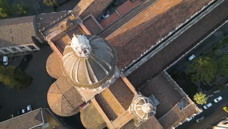 top down aerial view of catania cathedral in sicily, italy