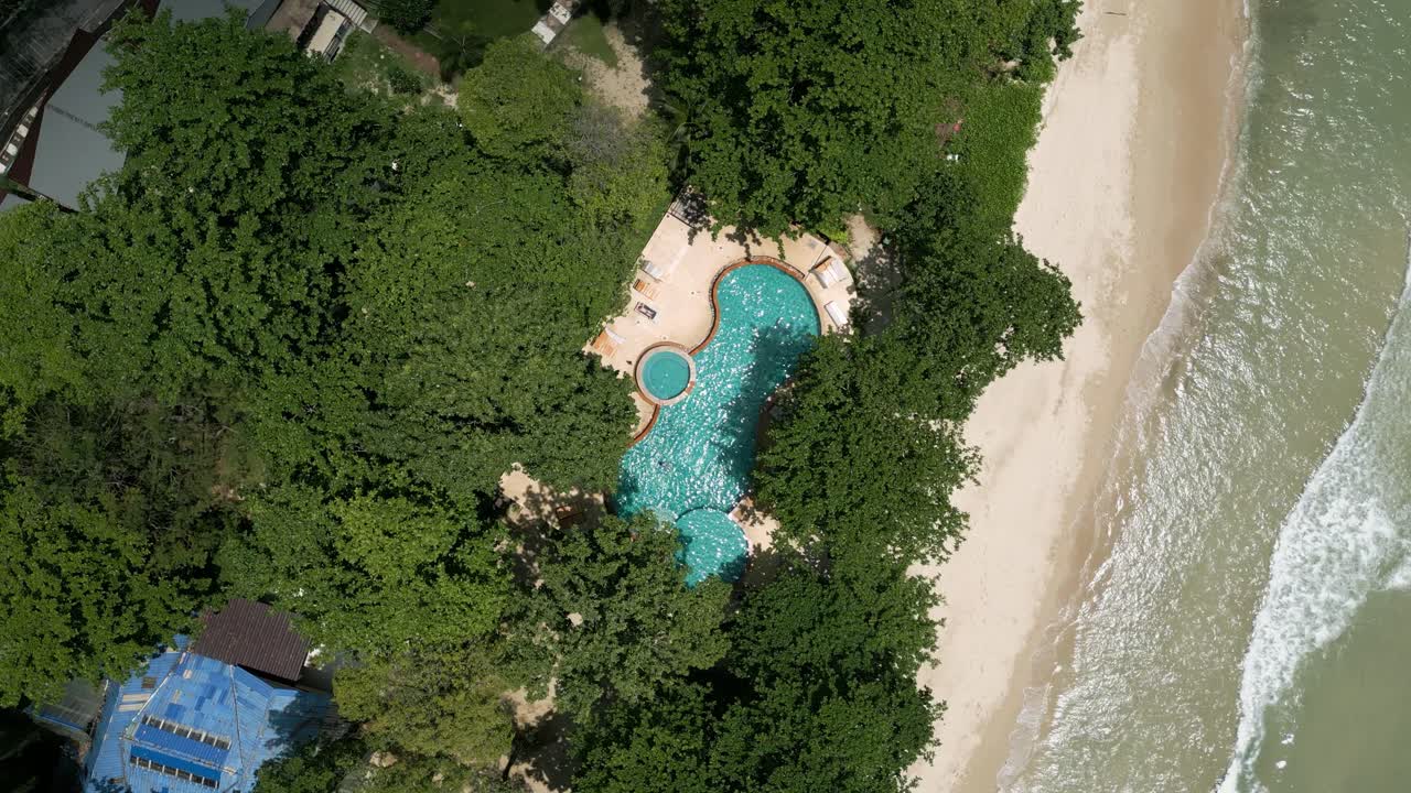 Aerial Scenic Nature Drone Footage of the Mountains and Beaches on the Tropical Island of Koh Chang in Thailand on a Sunny Day