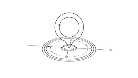 Futuristic location pin. Animation Sci Fi Futuristic User Interface HUD Lock on Target. Location GPS or target video animation 4k with alpha matte channel