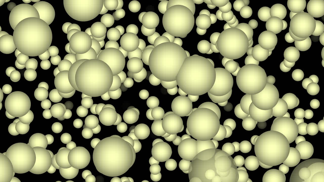 Sphere Particles Tightly Packed Together Passing Quickly and Fading In and Out of Existance Randomly