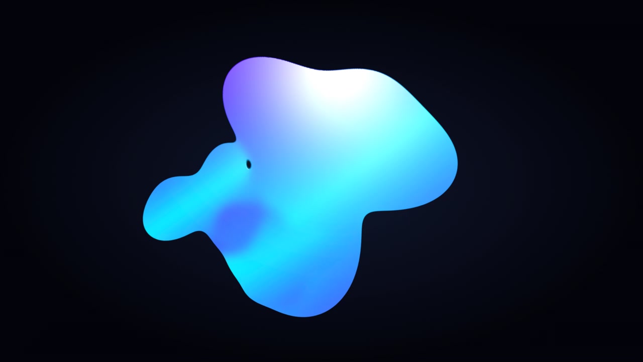 Abstract Blue Gradient Liquid Shape Morphing on Dark Background