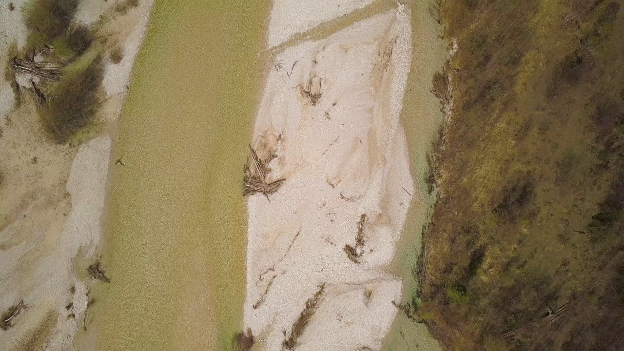 스파스 강 isar 지형 힌터라우 계곡 티롤 오스트리아를 따라 공중 하향식 보기