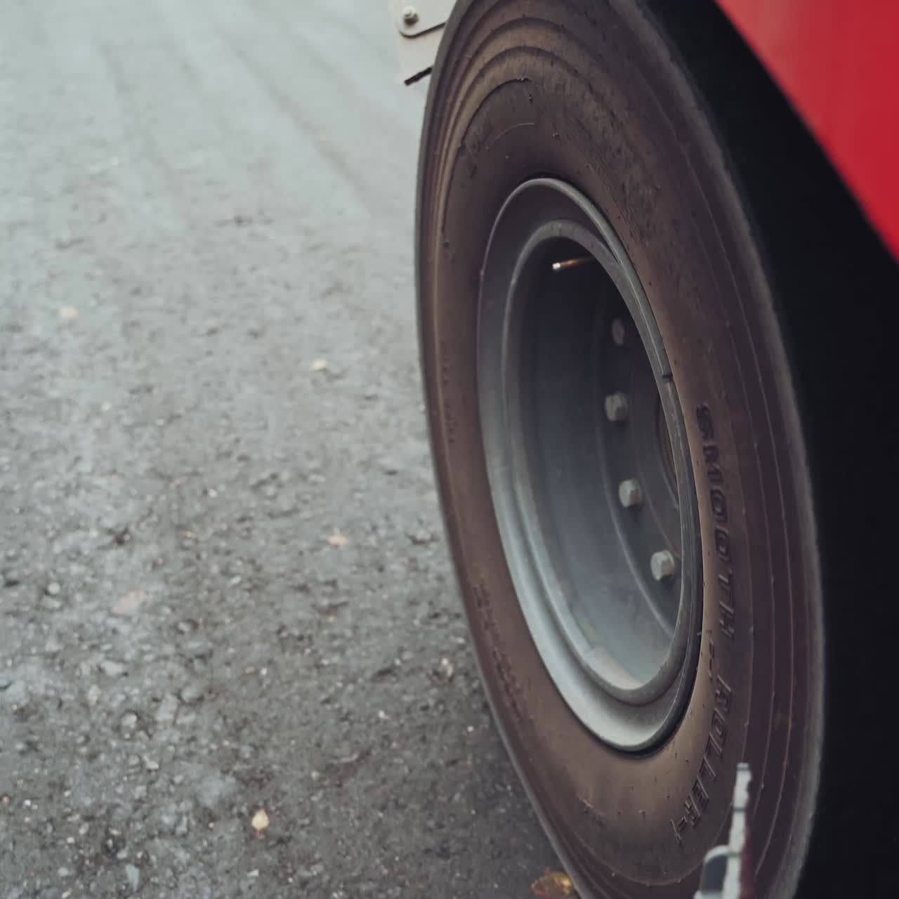 Steamroller during road construction