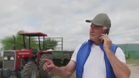 mature man working on farm