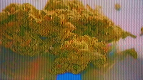 cannabis weed chunk raw greens drug with trippy effect glitch