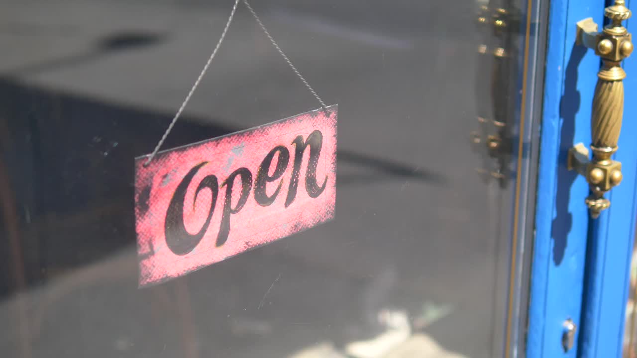 Open sign at a shop