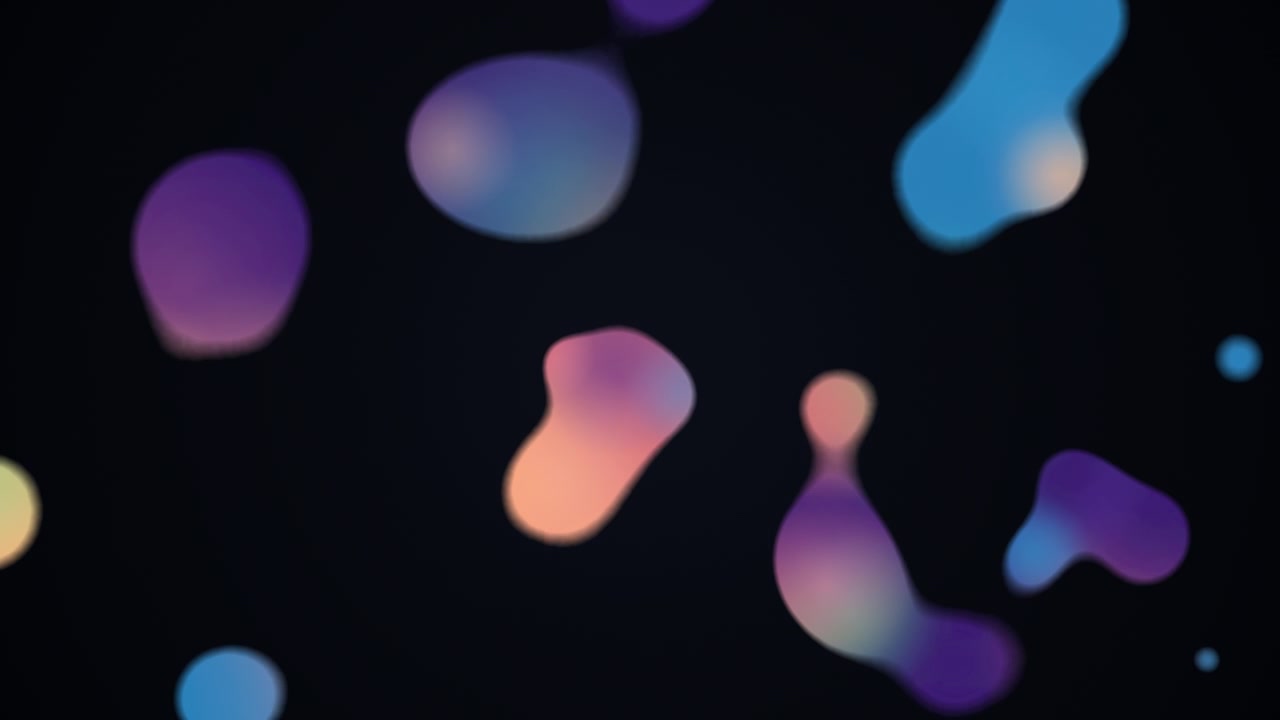 Abstract Motion Graphics with Floating Colorful Liquid Shapes