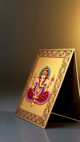 ganesh image in gold frame