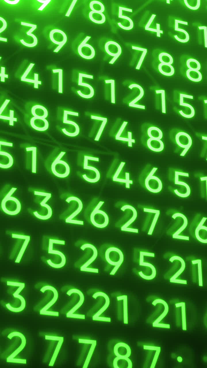números abstractos de color verde brillante