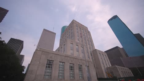 establishing shot of the houston city hall building-4