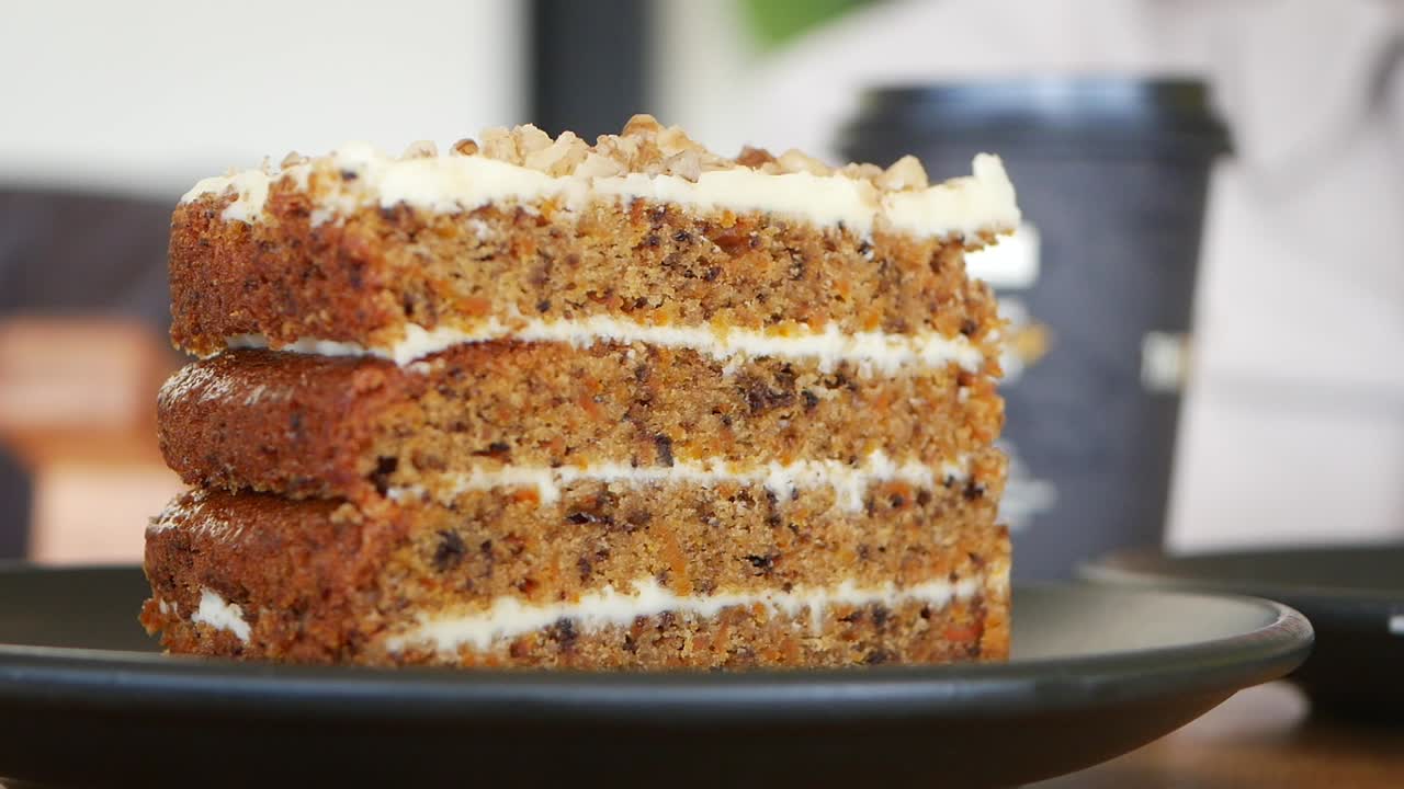 Carrot Cake Slice with Coffee