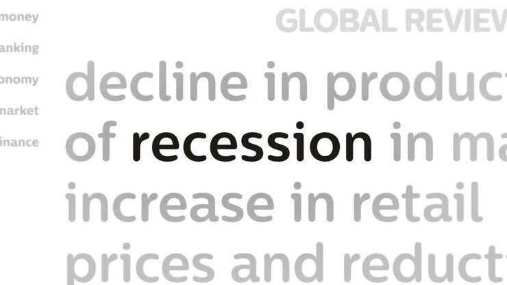 Headline titles media with recession economy crisis seamless loop