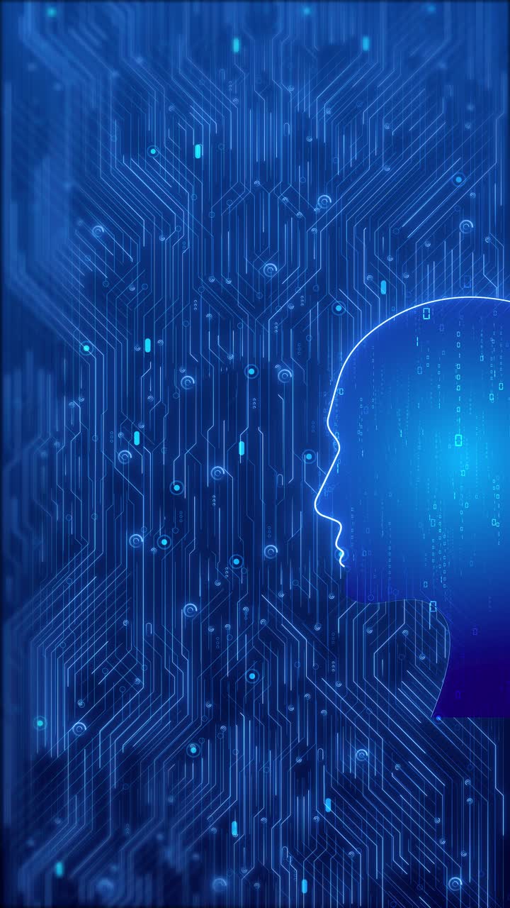 Human head brain network ai artificial intelligence deep learning brain showing robotic thinking