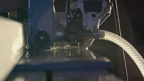 water-cooled grinding machine in action