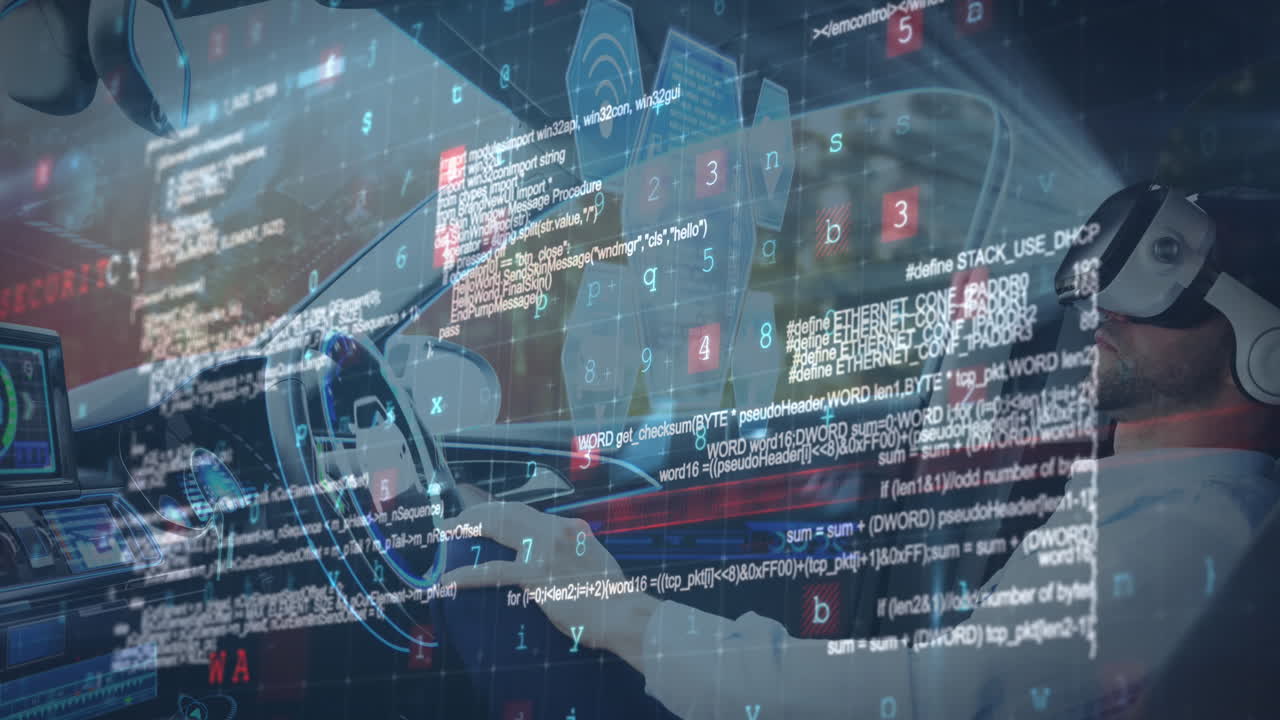 자율주행 자동차를 사용하는 vr 헤드 ⁇ 으로 정보 디스플레이의 애니메이션