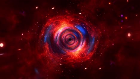 un túnel abstracto del hiperespacio a través de un colorido vívido vórtice azul rojo del espacio-tiempo. viajes interestelares de ciencia ficción en 4k 3d a través de agujeros de gusano en el hiperespace. salto de teletransportación abstracto en el ciberespacio.
