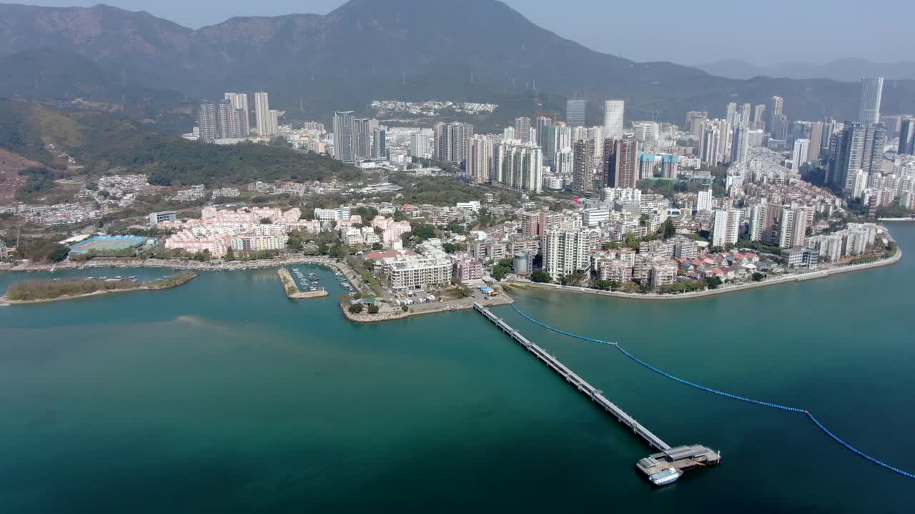 vista aérea sobre el horizonte de shenzhen en un hermoso día claro