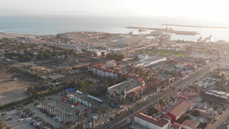 aerial view of the port in ensenada, baja california.