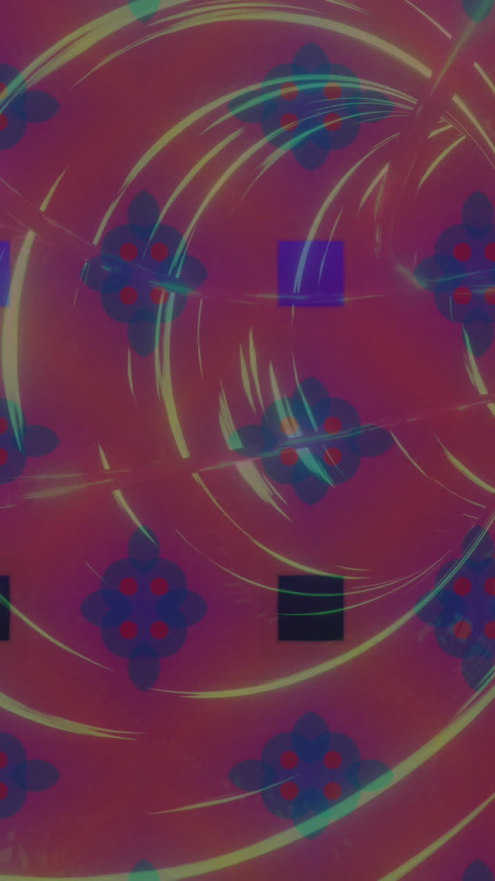 animación de formas en movimiento sobre un túnel digital