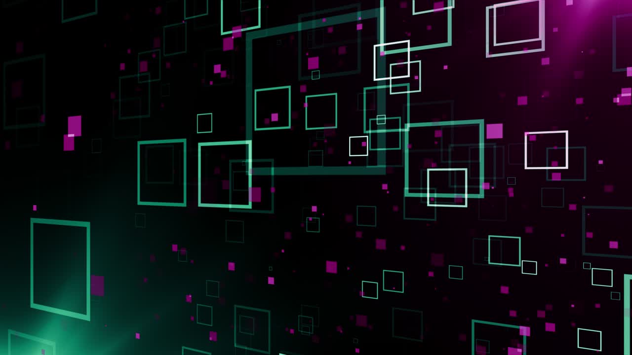 Particles green pink event game trailer titles cinematic concert stage background loop