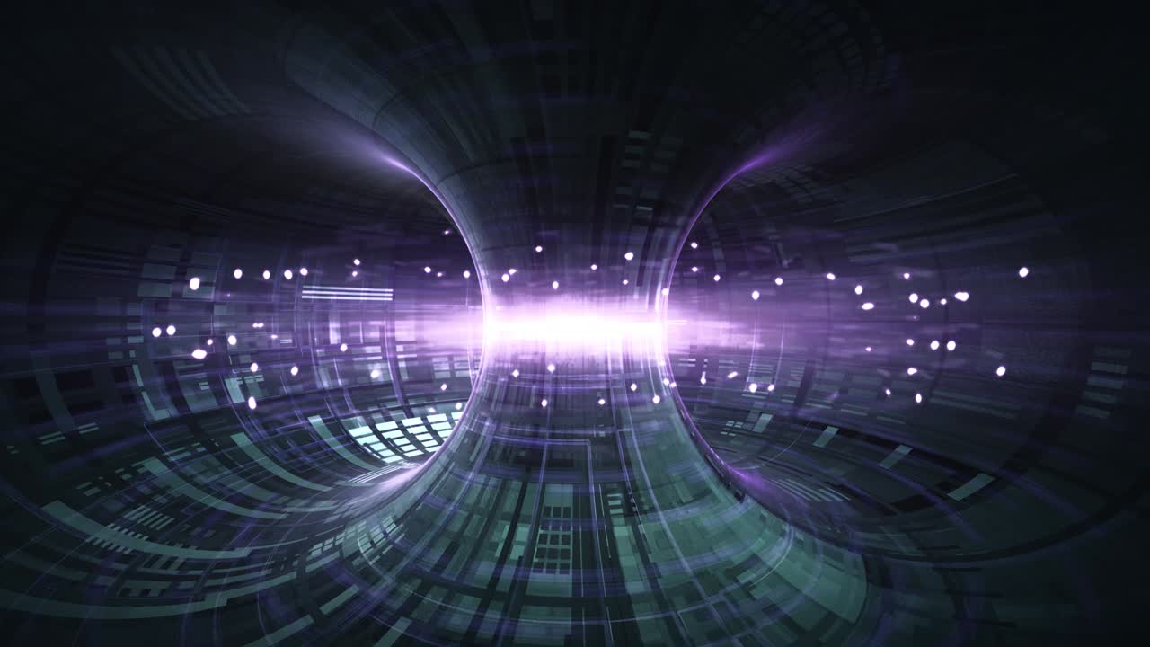 고에너지 입자가 토카마크를 통해 흐른다.