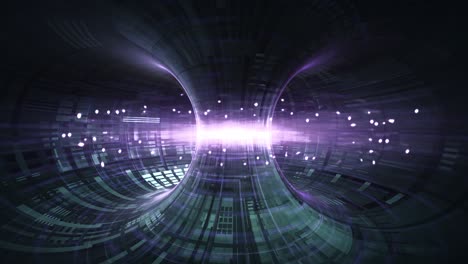 partículas de alta energía fluyen a través de un tokamak