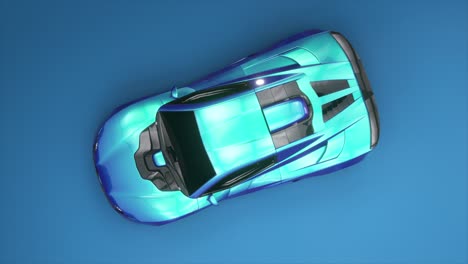 top-down view of a futuristic iridescent sports car