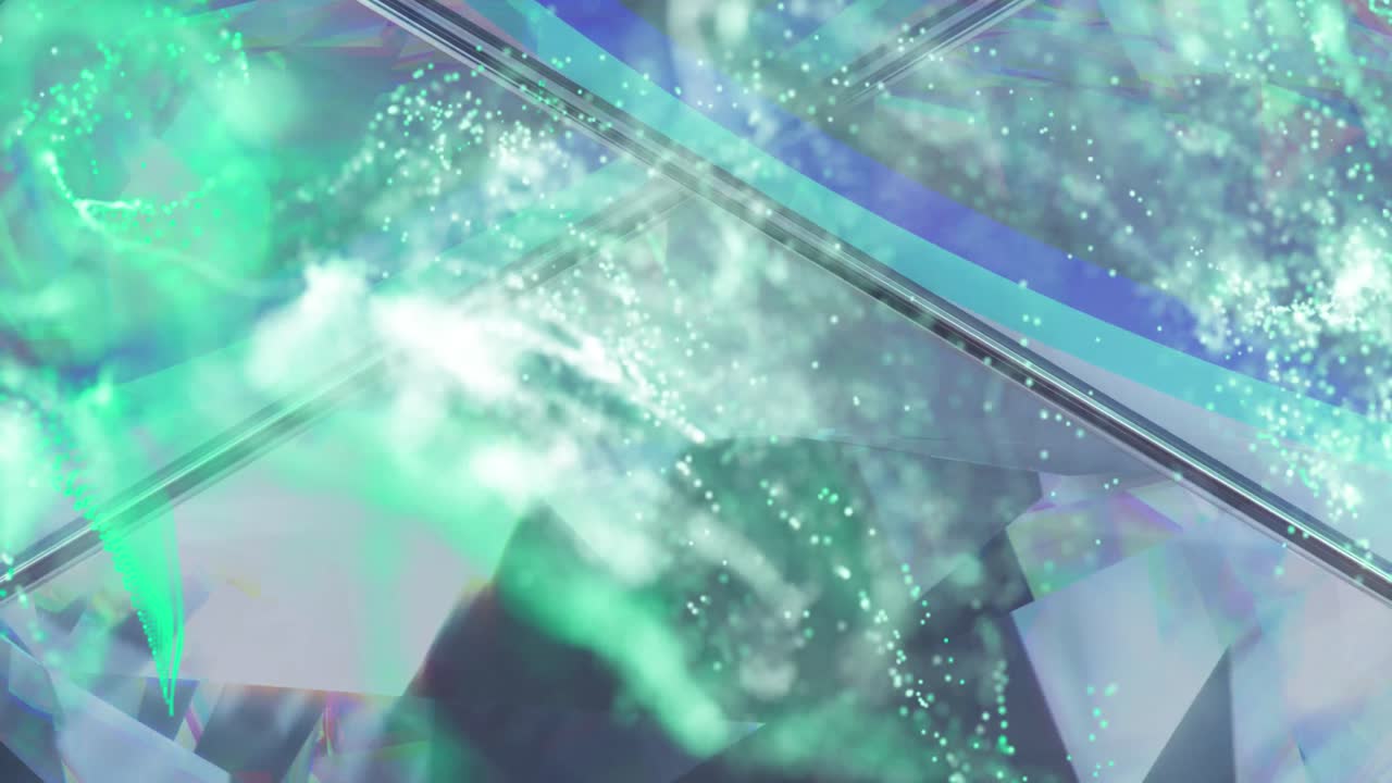 크리스탈 위의 초록색 반점의 애니메이션