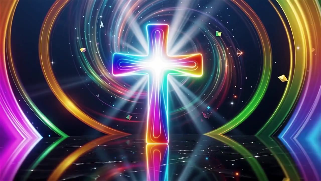 Christian Cross Heavenly Light Worship Background