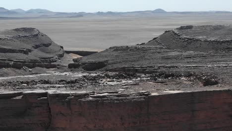 Natural-rocky-environment-of-Gara-Medouar-in-Errachidia-Moroccan-desert-region,-Morocco