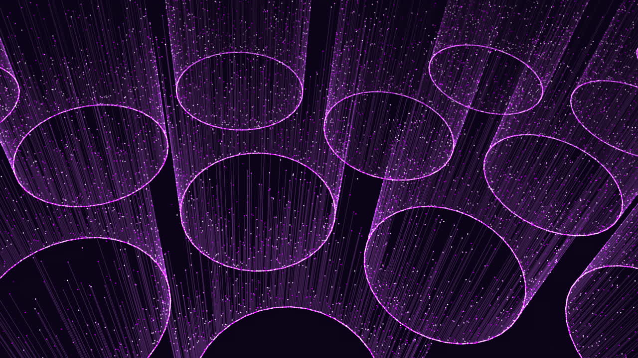 Vibrant purple background with circular lines of moving light