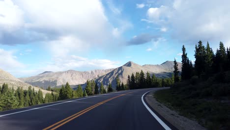 pov footage of driving in the rocky mountains of colorado