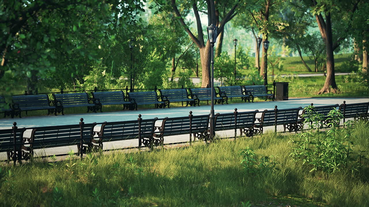 코로나바이러스 코로나19 전염병 발병으로 인해 폐쇄된 공원 뒤 빈 공원