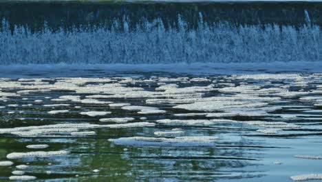 nevezis river weir in kedainiai, lithuania. 4k footage