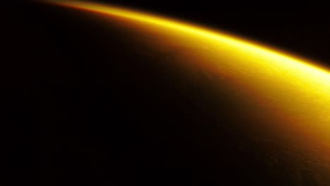 la puesta de sol sobre la tierra vista desde el espacio. imágenes de dominio público de la nasa