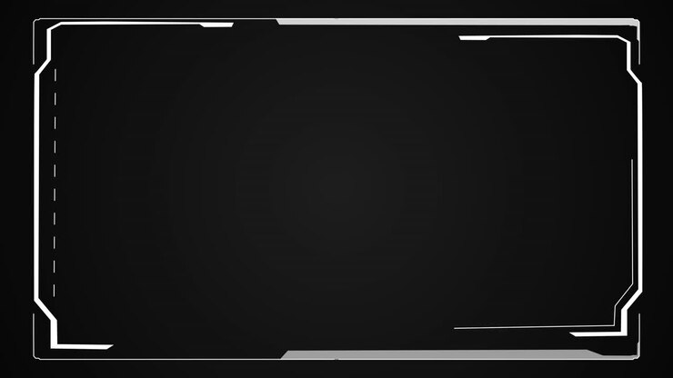 Cornice, bordo, riquadro, pannello olografico sci-fi, tecnologia di visualizzazione per realtà virtuale, interfaccia HUD futura.