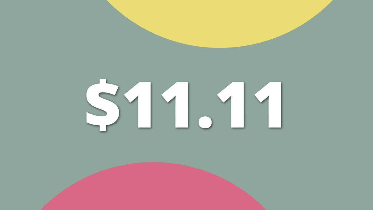 Digital animation of price tag showing 11.11 Clear and simple style for stock use