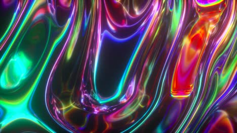 fondo animado abstracto colorido. el movimiento de una superficie de vidrio transparente multicolor. movimiento activo del efecto líquido. arte conceptual. gradiente arco iris. bucle sin costuras 3d render