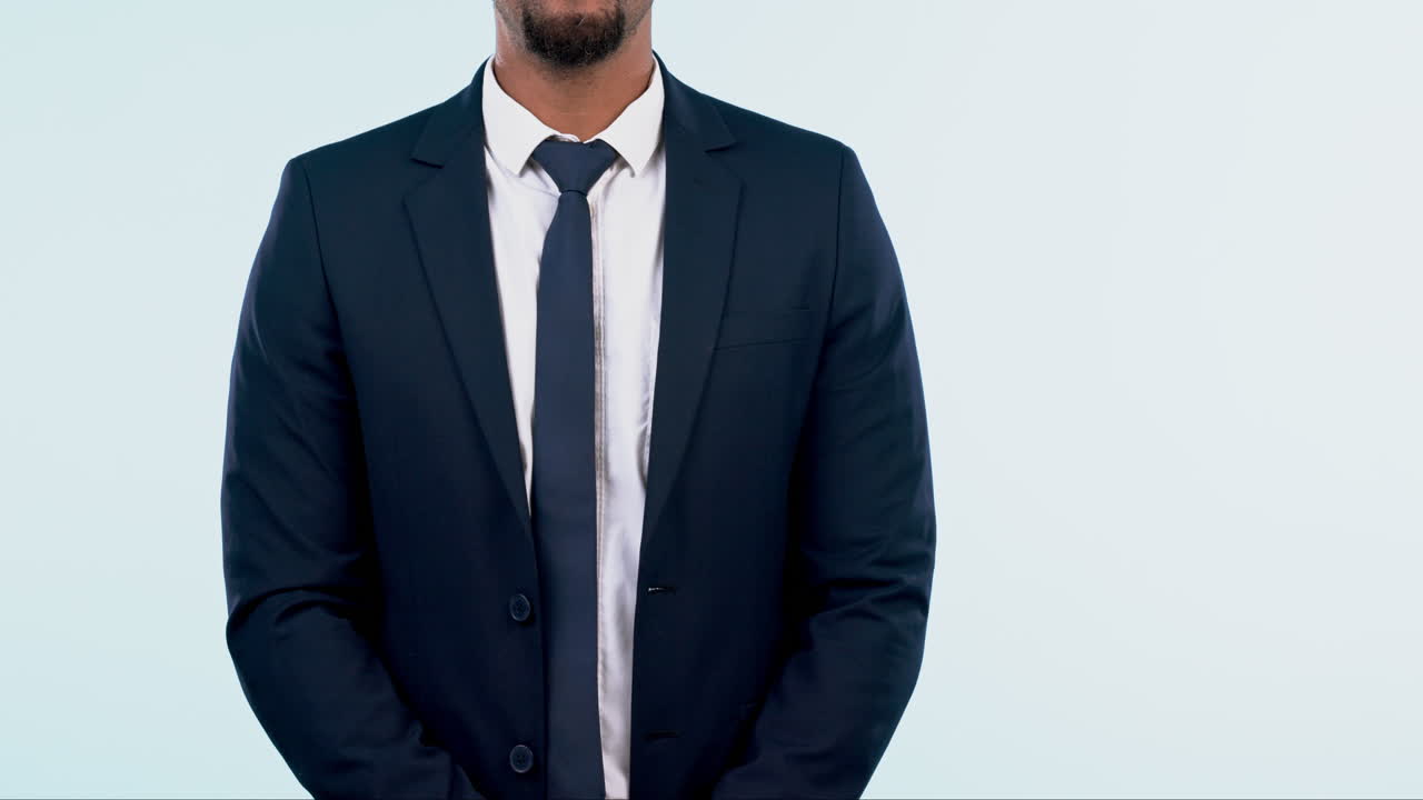 corporativo, mano y persona con un signo de paz