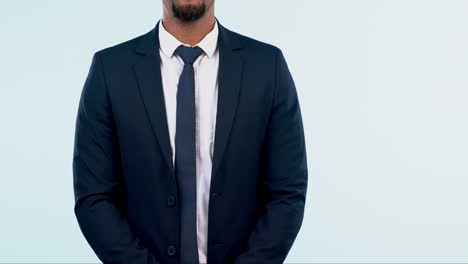 corporativa, mão e pessoa com um sinal de paz