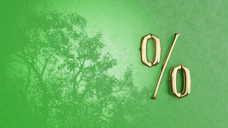 símbolo de porcentaje en la plantilla de animación de fondo verde