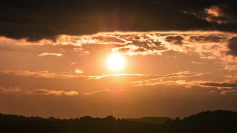 time lapse at sunset with clouds in france