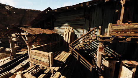 abandoned sawmill in a canyon