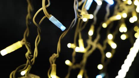 close-up of string lights