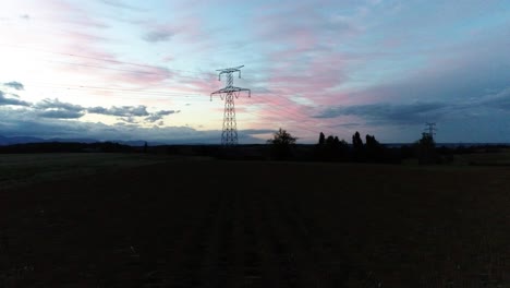 drone disparo de muy hermoso atardecer y cielo