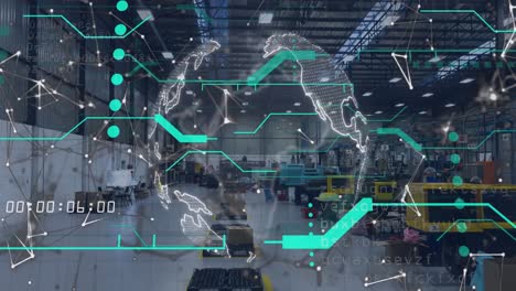 animación del globo con conexiones y procesamiento de datos