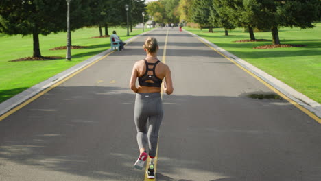 Sportsperson-exercising-on-asphalt-surface