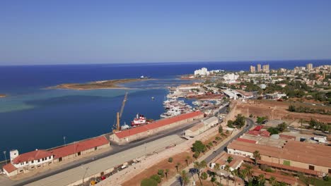 aerial 4k famagusta walled city, old town and varosha landscapes in north cyprus